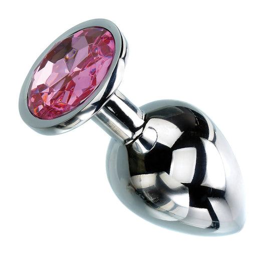 Adam & Eve Pink Gem Metal Anal Plug S or M or L or Set of 3