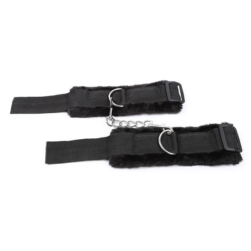 Adjustable Furry Wrist Cuffs with Removable Chain