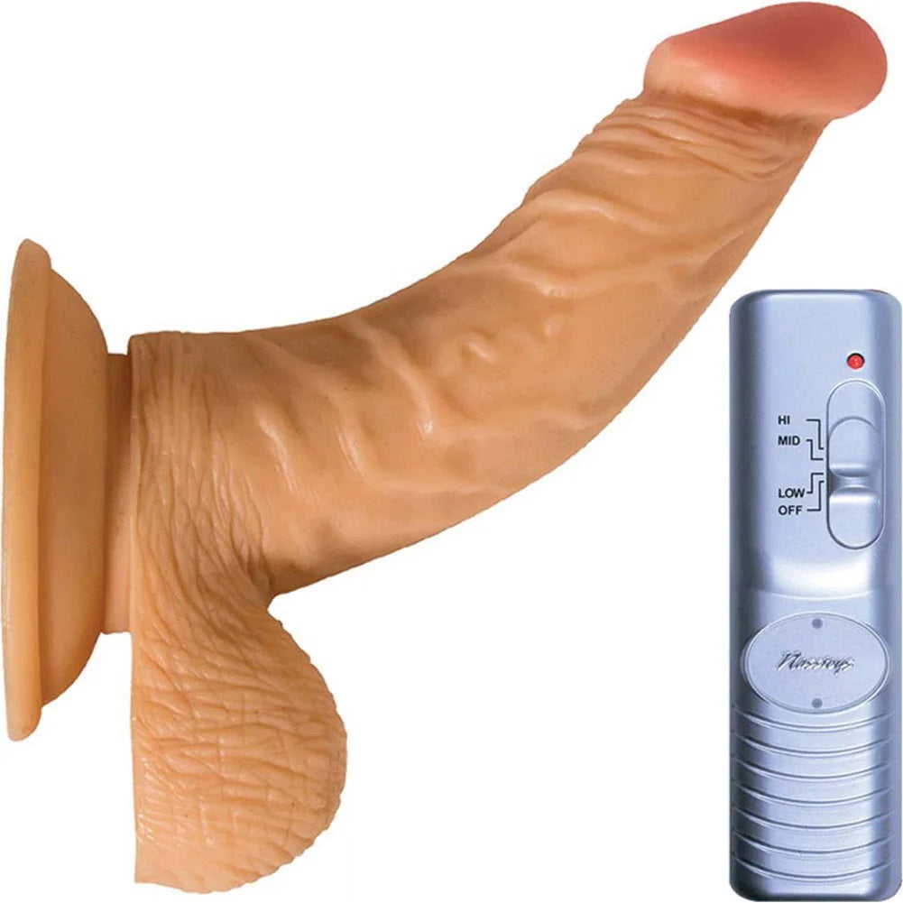 Nasstoys Real Skin All American Whoppers Vibrating 7 Inch Dildo with Balls