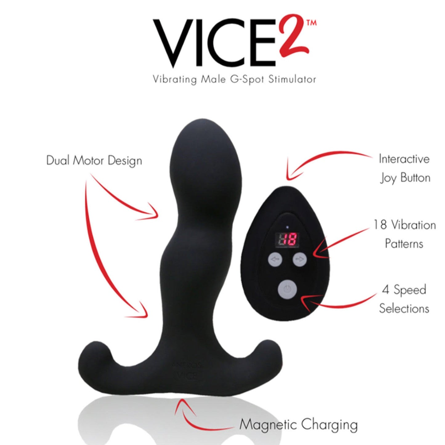 Aneros?Vice 2 Vibrating Prostate Pleasure (Authorized Dealer)(Crafted For Absolute Precision)