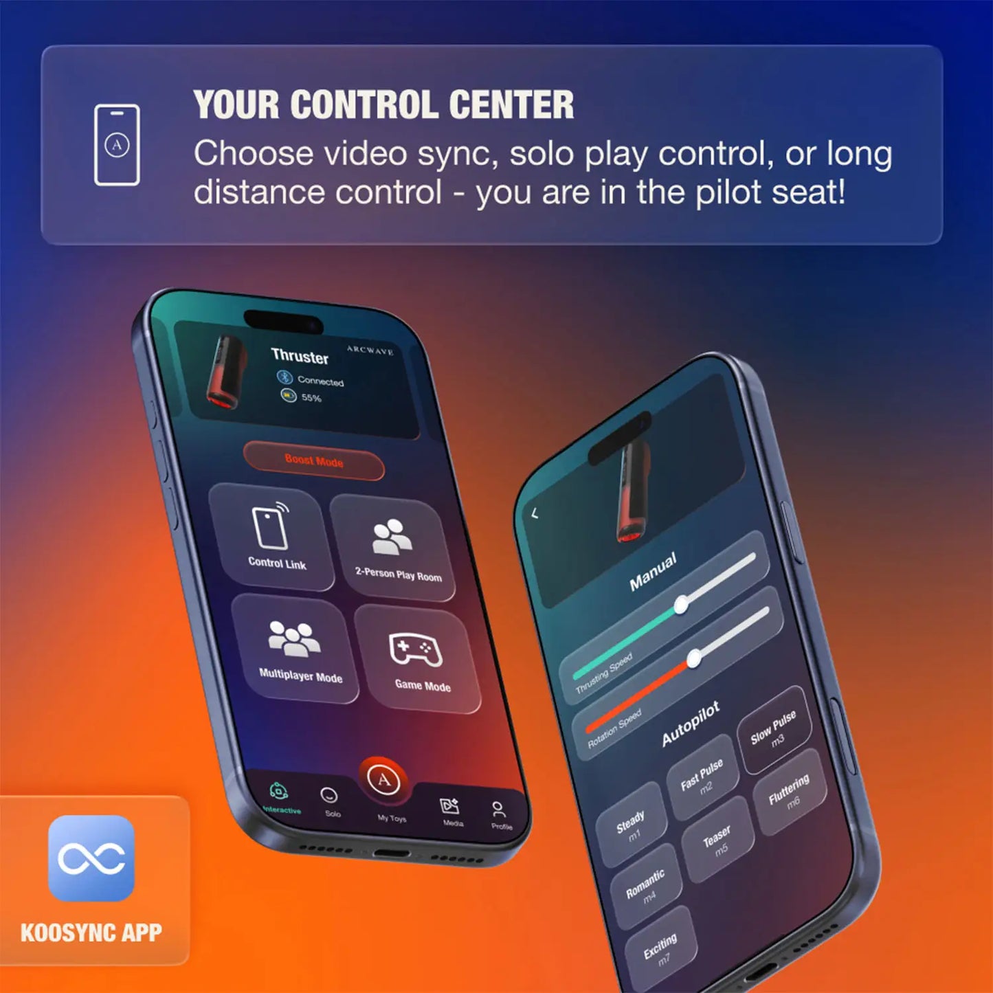 Arcwave Thruster App-Controlled Thrusting and Rotating Male Stroker