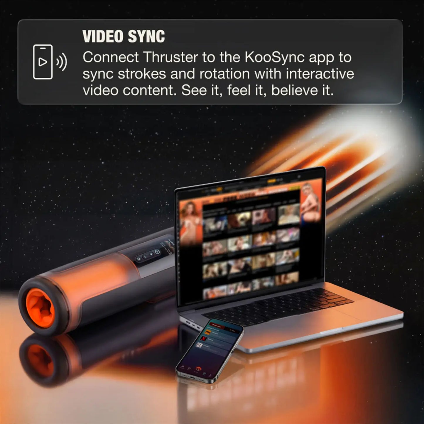 Arcwave Thruster App-Controlled Thrusting and Rotating Male Stroker