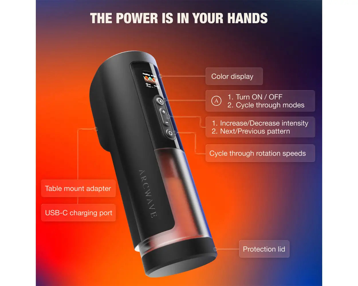 Arcwave Thruster App-Controlled Thrusting and Rotating Male Stroker