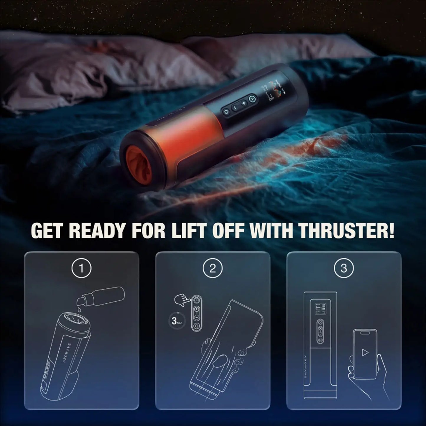 Arcwave Thruster App-Controlled Thrusting and Rotating Male Stroker