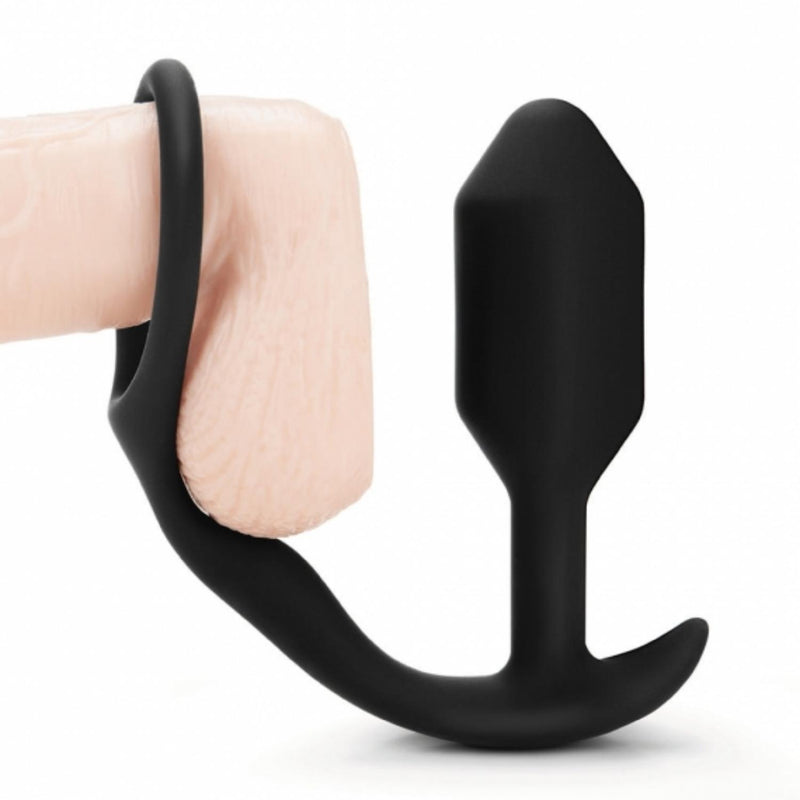 B-Vibe Snug & Tug Two-in-One Penis Ring And Weighted Butt Plug