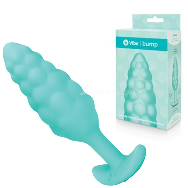 B-Vibe Textured Vibrating Butt Plug Bump Mint or Swirl Orange