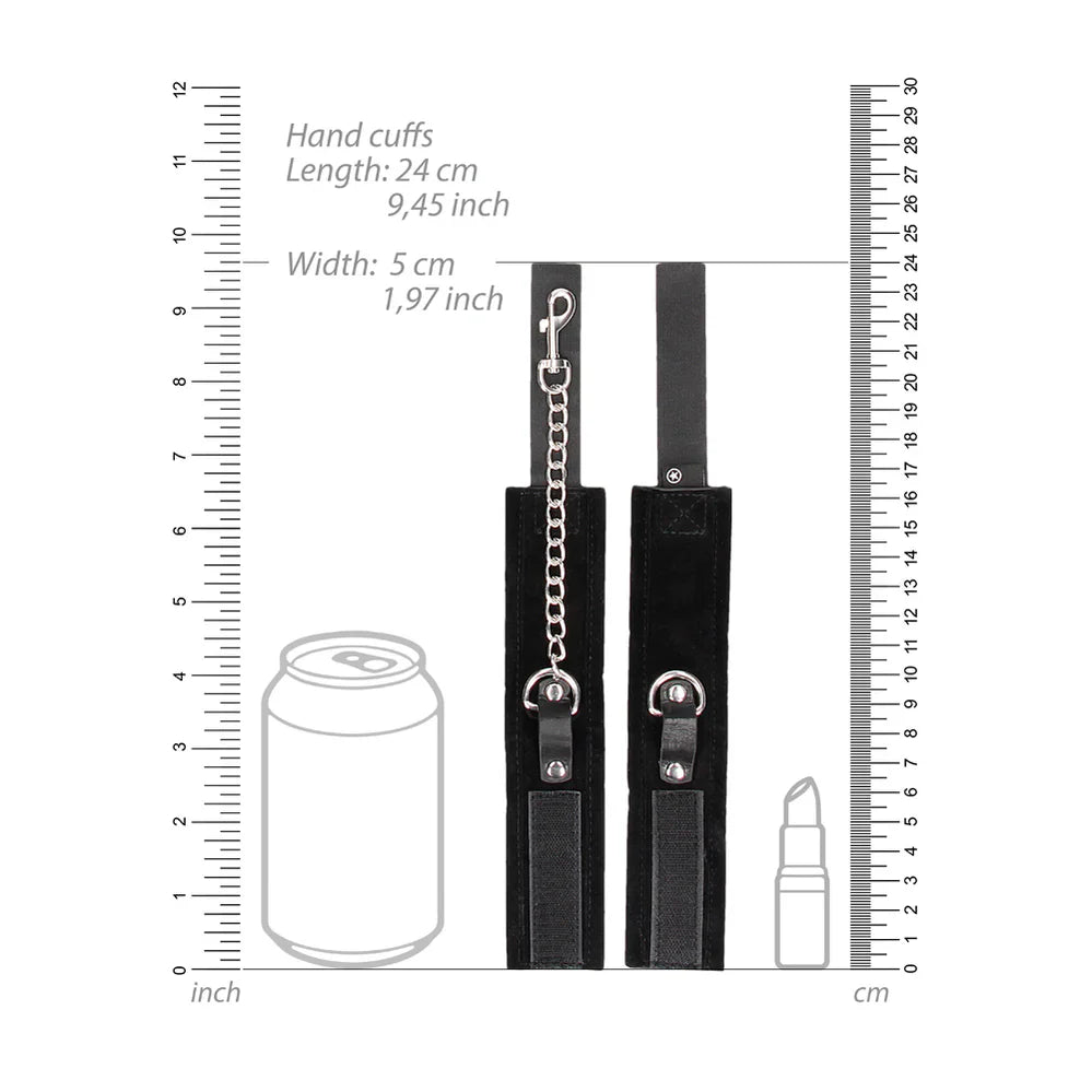 Shots Ouch! Black & White Adjustable Velcro Collar With Leash & Wrist Cuffs Black