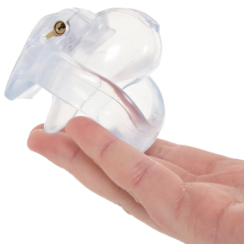 Blue Line Small Dick Acrylic Mini Chastity Cage