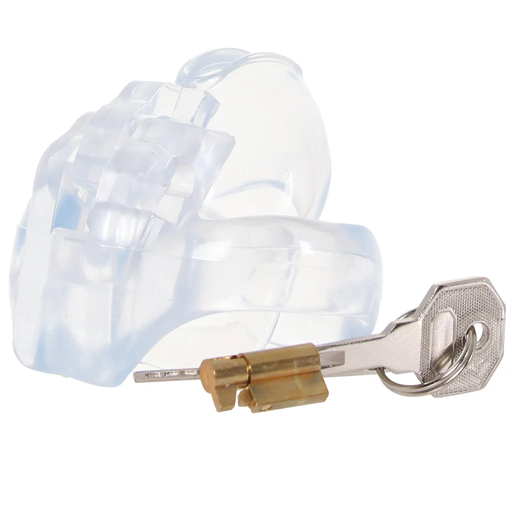 Blue Line Small Dick Acrylic Mini Chastity Cage