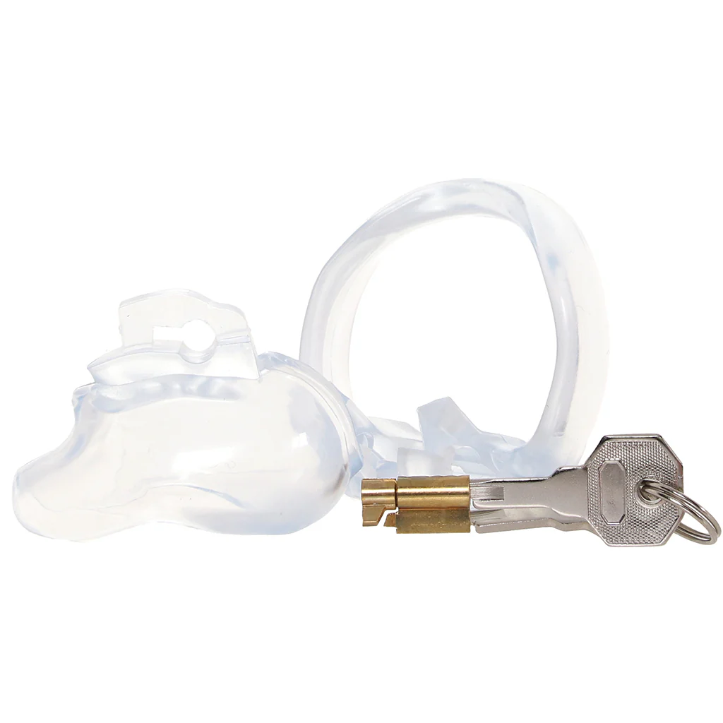 Blue Line Small Dick Acrylic Mini Chastity Cage