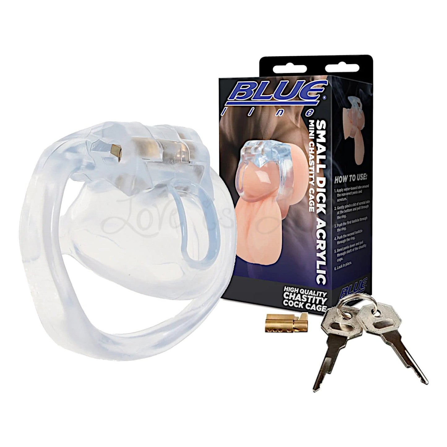 Blue Line Small Dick Acrylic Mini Chastity Cage