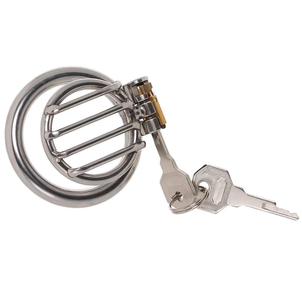 Blue Line Stainless Steel Inverted Micro Jail Time Chastity Cage