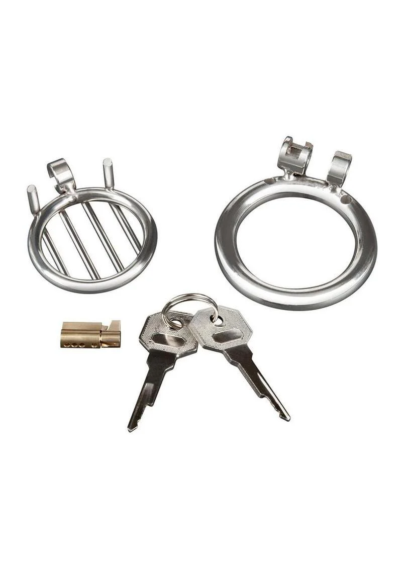Blue Line Stainless Steel Inverted Micro Jail Time Chastity Cage