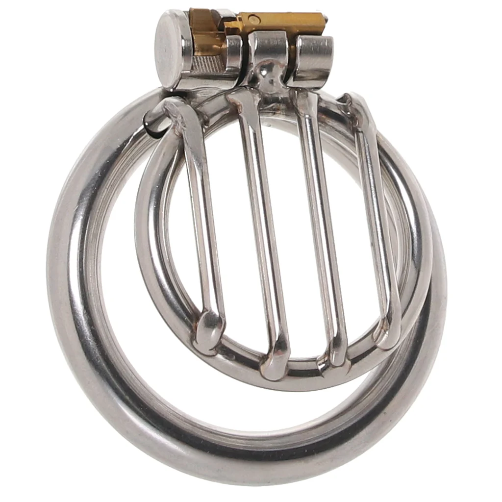 Blue Line Stainless Steel Inverted Micro Jail Time Chastity Cage