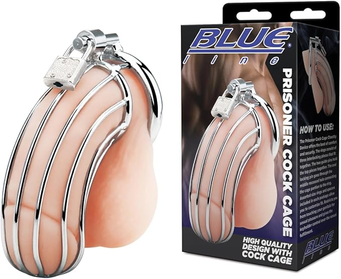 Blueline C&B Prisoner Cock Cage Metal Chastity Device