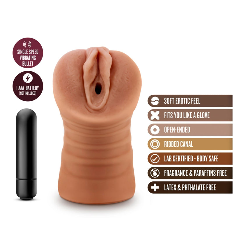 Blush Novelties M for Men Julieta Mocha Male Vibrating Stroker