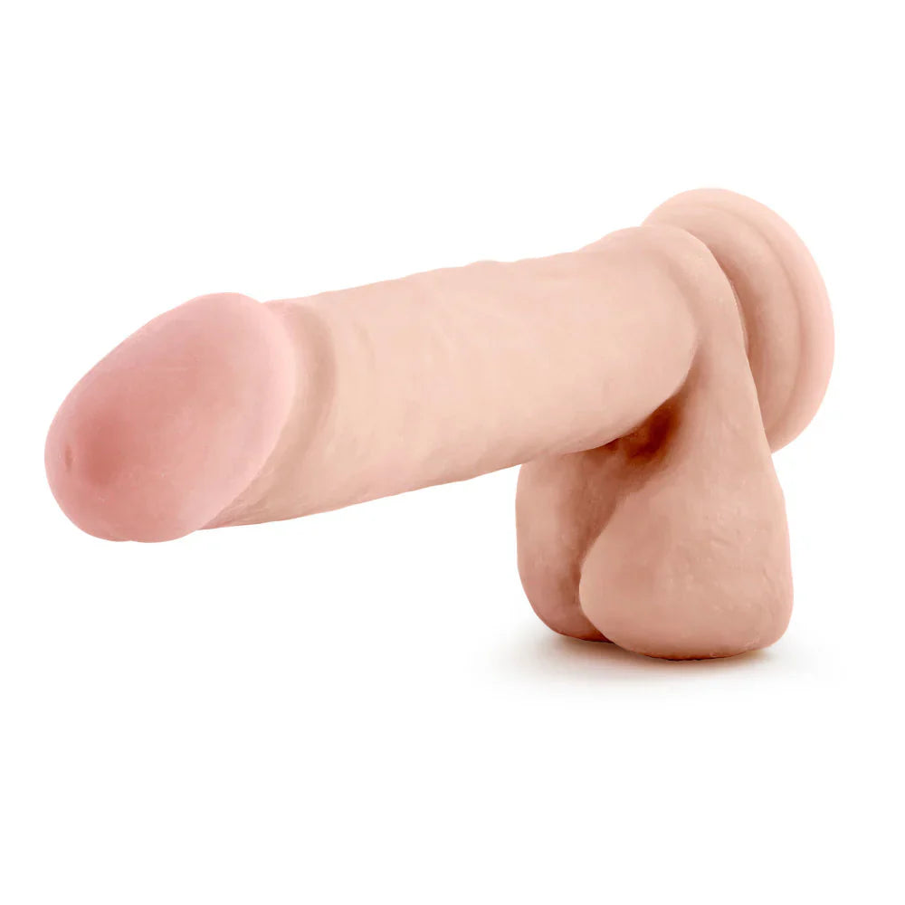 Blush Au Naturel 8 inch Posable Dual Density Suction Cup Dildo with Balls