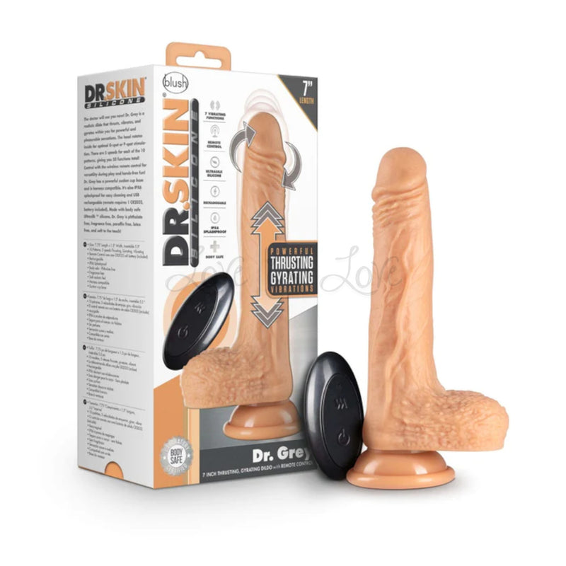 Blush Dr Skin Silicone Dr Grey Thrusting Realistic Remote Control Dild