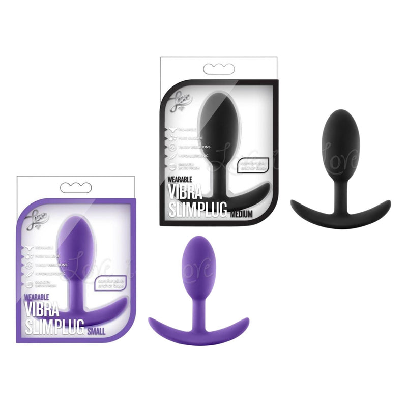 Blush Luxe Wearable Vibra Slim Plug Purple Or Black Small Or Medium