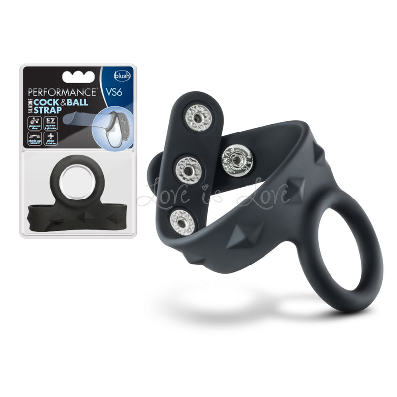 Blush Performance Silicone Cock & Ball Strap Black VS6 or VS7