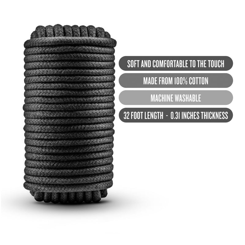 Blush Novelties Temptasia Bondage Rope 32 Feet Black