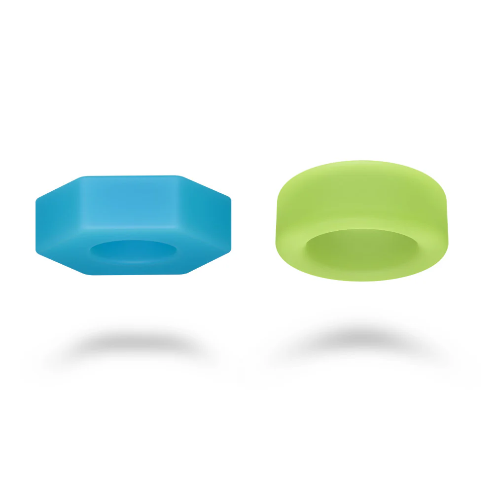 Blush Performance Plus Flash Glow In The Dark 2-Piece Cock Ring Set - Neon