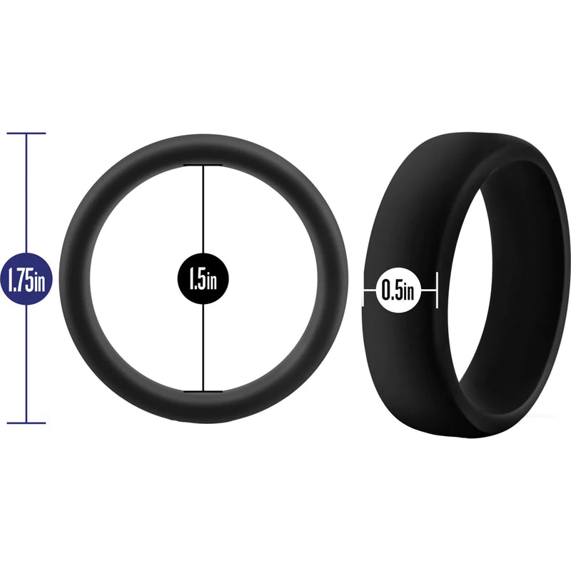 Blush Performance Silicone Go Pro Cock Ring Indigo/Black or Black/Black
