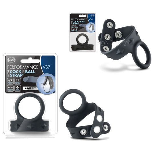 Blush Performance Silicone Cock & Ball Strap Black VS6 or VS7