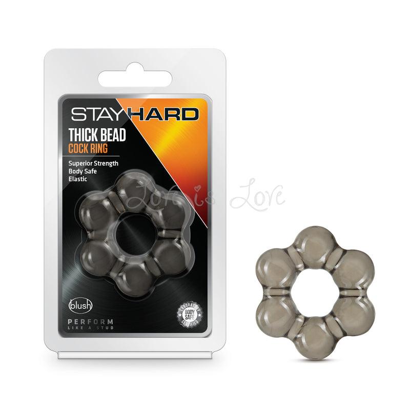 Blush Stay Hard Thick Bead Cock Ring Black
