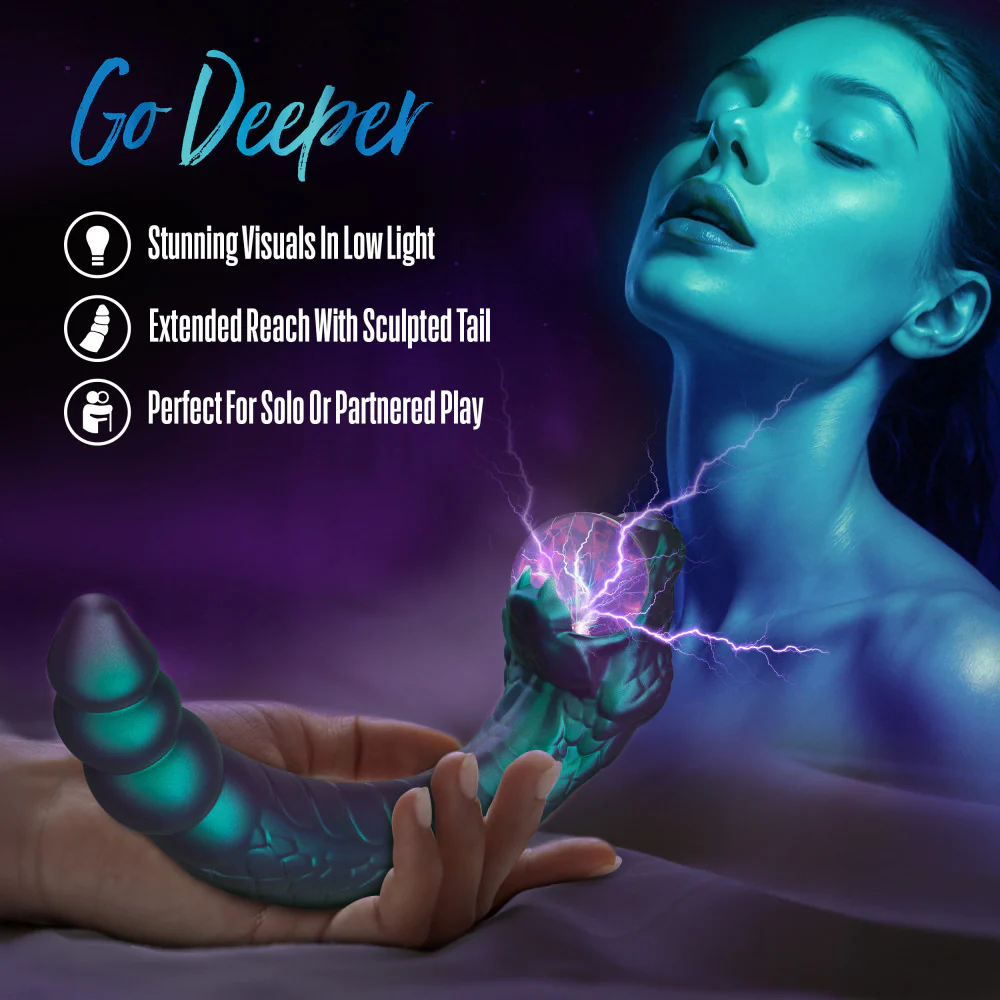 Blush Temptasia Rattle Snake Dual-Ended Vibrator With Mystical Plasma Globe - Dark Millenia
