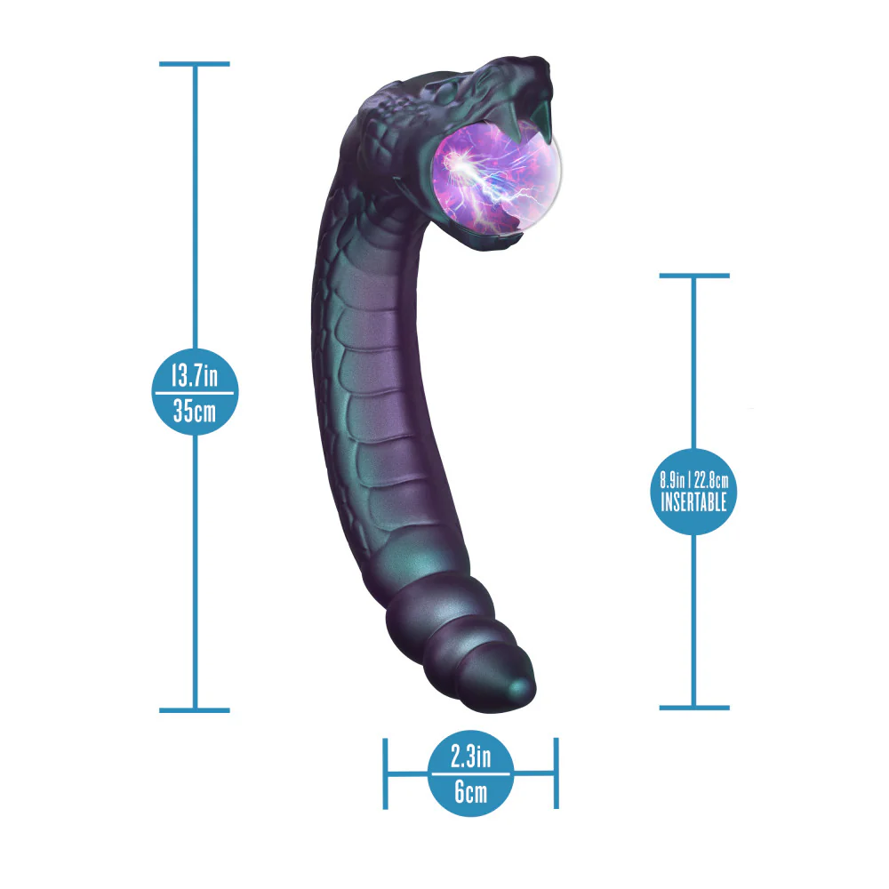 Blush Temptasia Rattle Snake Dual-Ended Vibrator With Mystical Plasma Globe - Dark Millenia