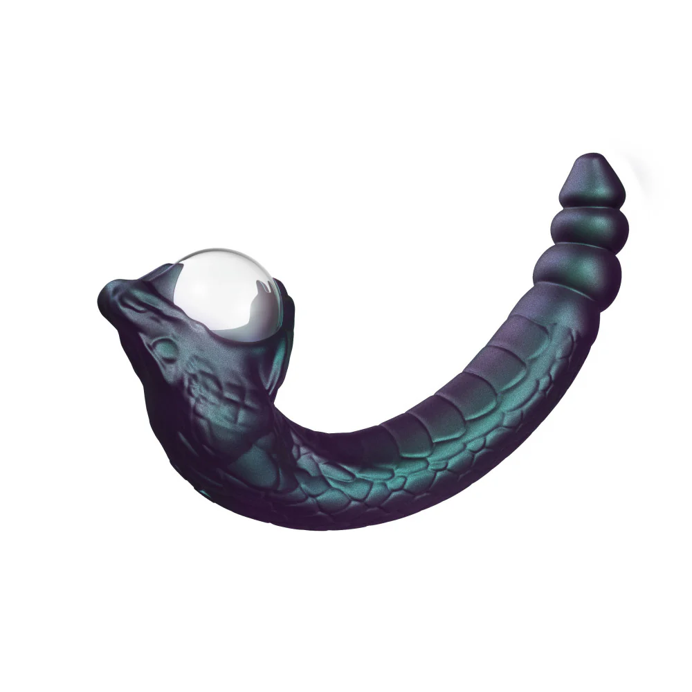 Blush Temptasia Rattle Snake Dual-Ended Vibrator With Mystical Plasma Globe - Dark Millenia