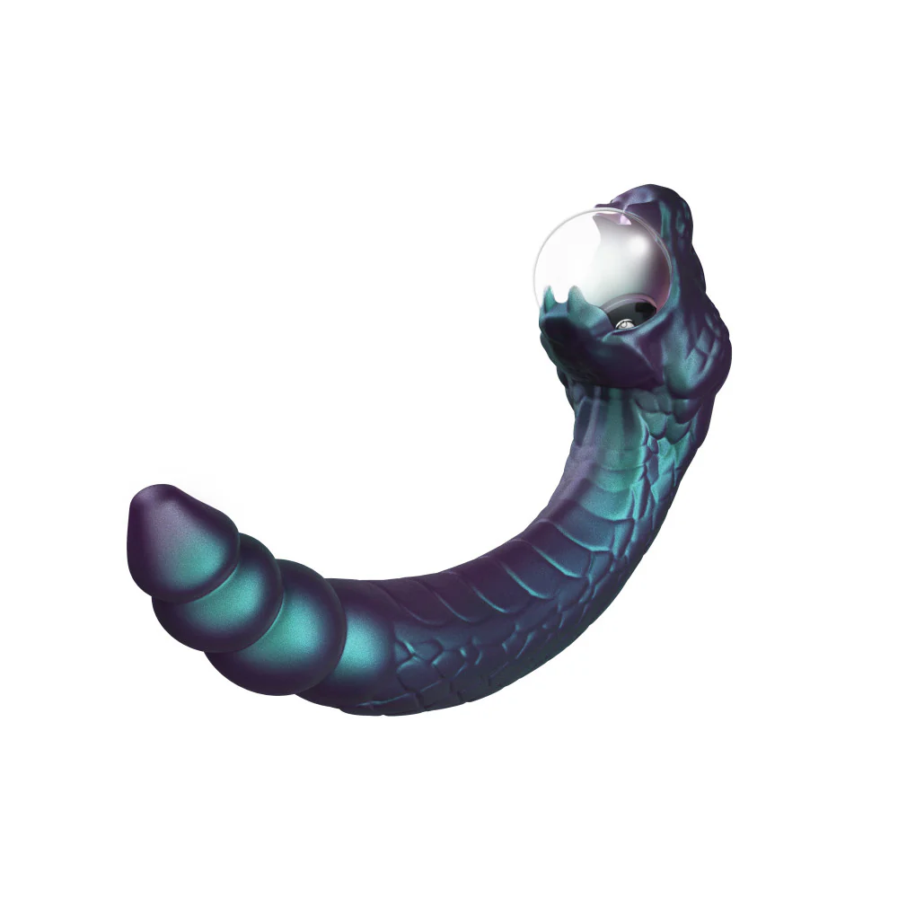 Blush Temptasia Rattle Snake Dual-Ended Vibrator With Mystical Plasma Globe - Dark Millenia