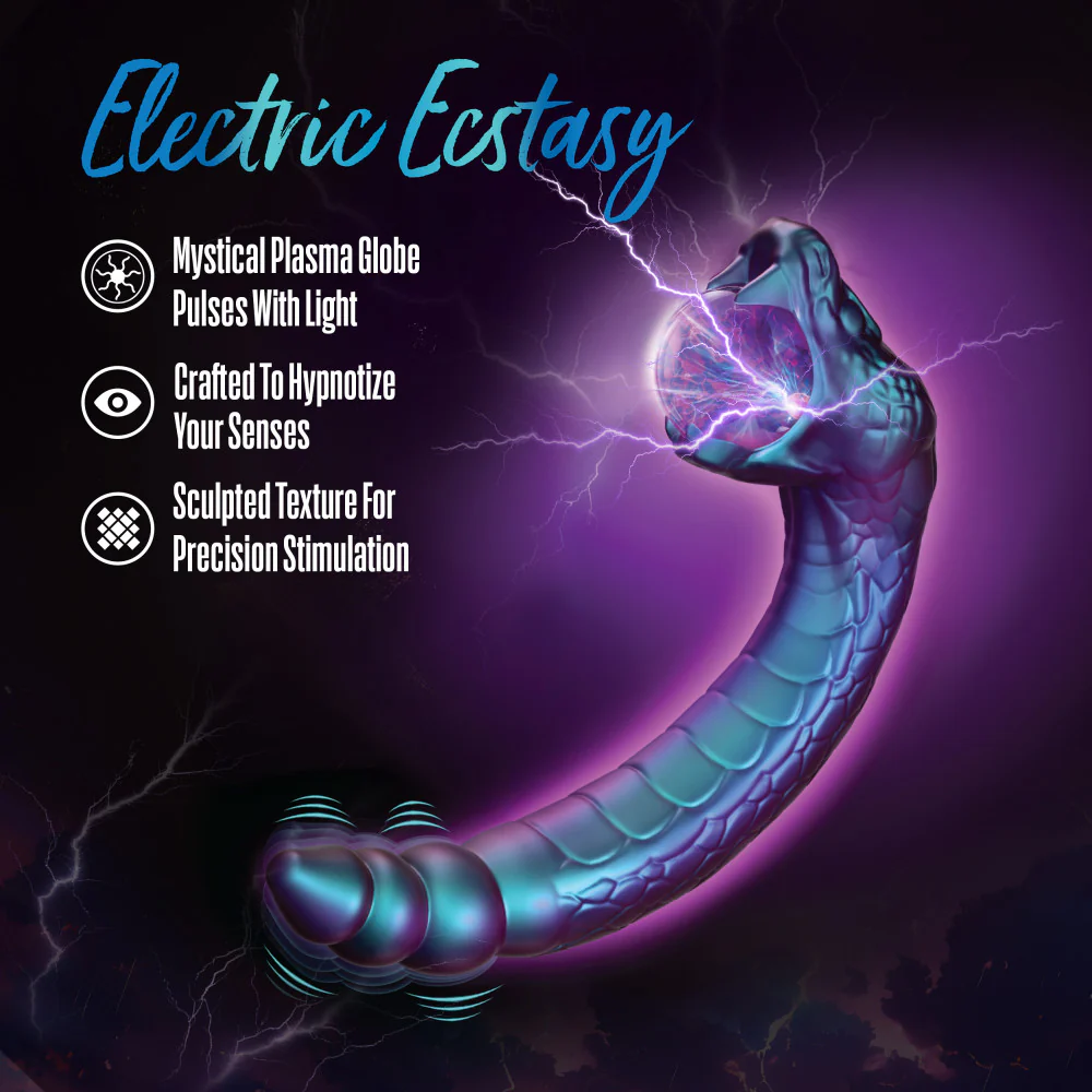 Blush Temptasia Rattle Snake Dual-Ended Vibrator With Mystical Plasma Globe - Dark Millenia