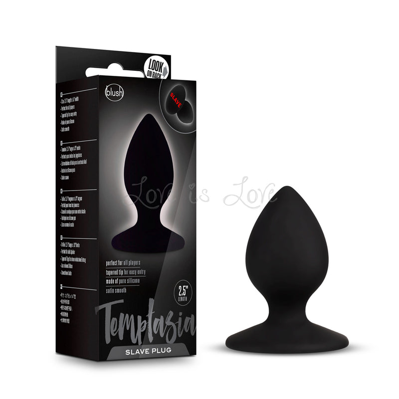 Blush Temptasia Slave Plug or Slut Plug Black