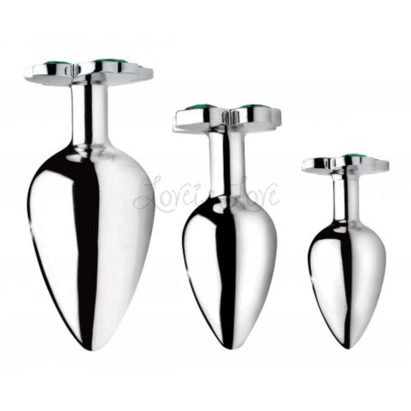 Booty Sparks Lucky Clover Gem Anal Plug Silver (Limited Period Sale)