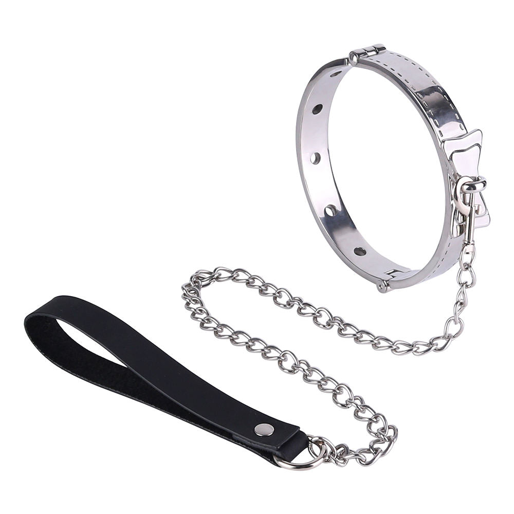 Bound Grace Stainless Steel Silver Bowtie Collar with Lead and Bell [Limited Time Offer]