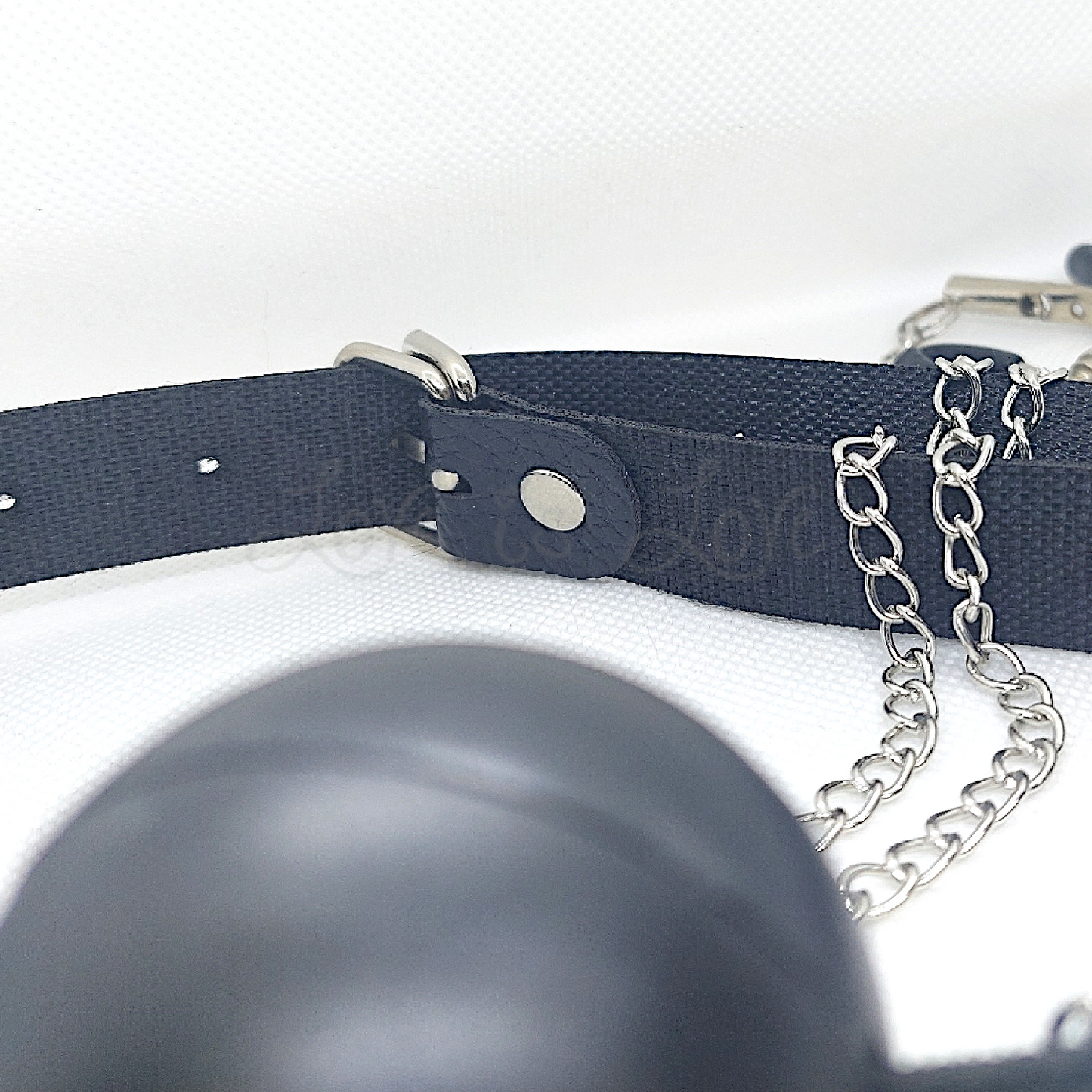 Breathable Ball Gag with Adjustable Straps & Nipple Clamps