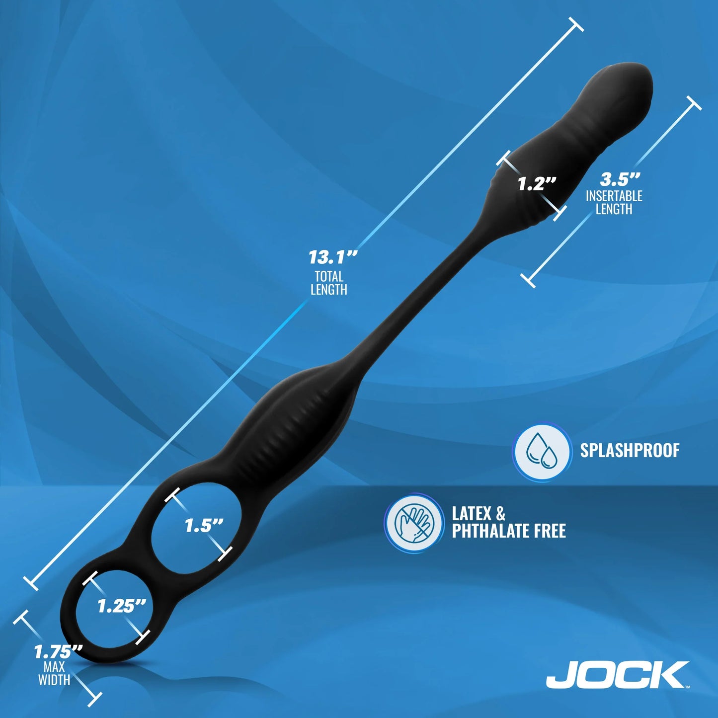 Curve Toys JOCK Hyper Thrusting & Vibrating Anal Plug with C-Ring