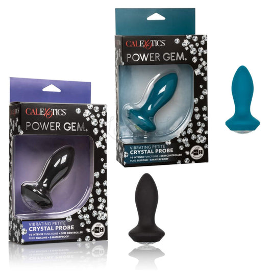CalExotics Power Gem Vibrating Petite Crystal Probe Black