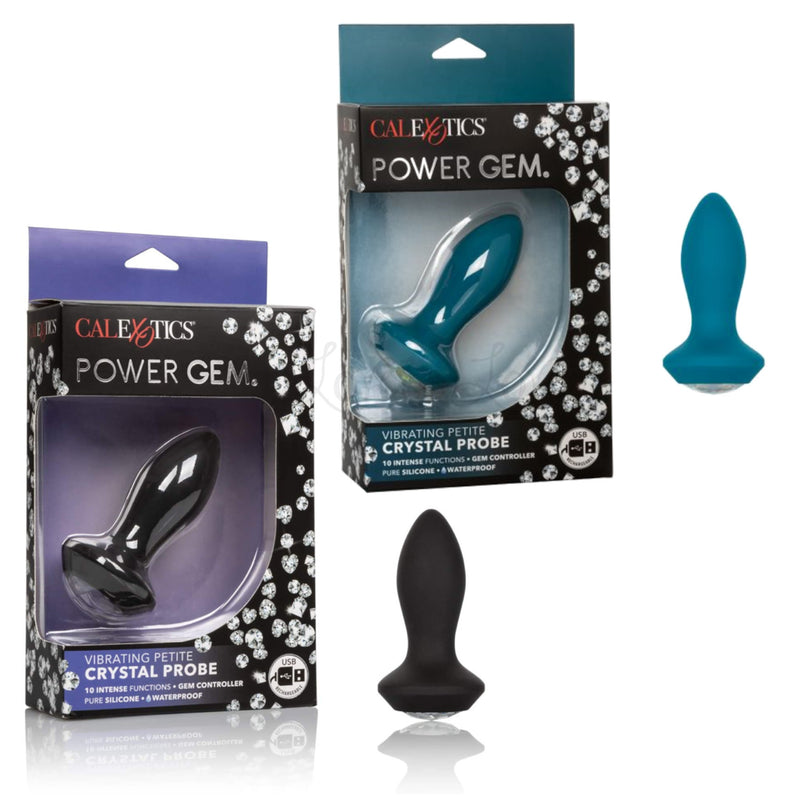CalExotics Power Gem Vibrating Petite Crystal Probe Black