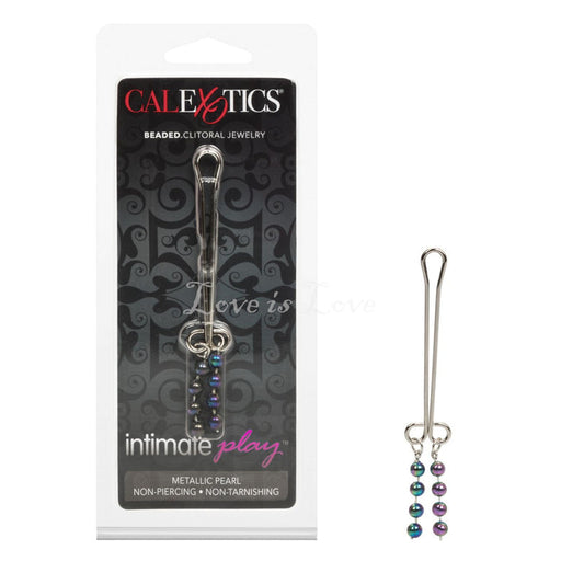 CalExotics Intimate Play Beaded?Clitoral Jewelry Metallic Pearl