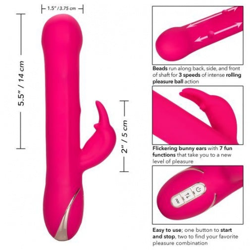 CalExotics Jack Rabbit Signature Silicone Beaded Rabbit Pink [Limited Period Sale]