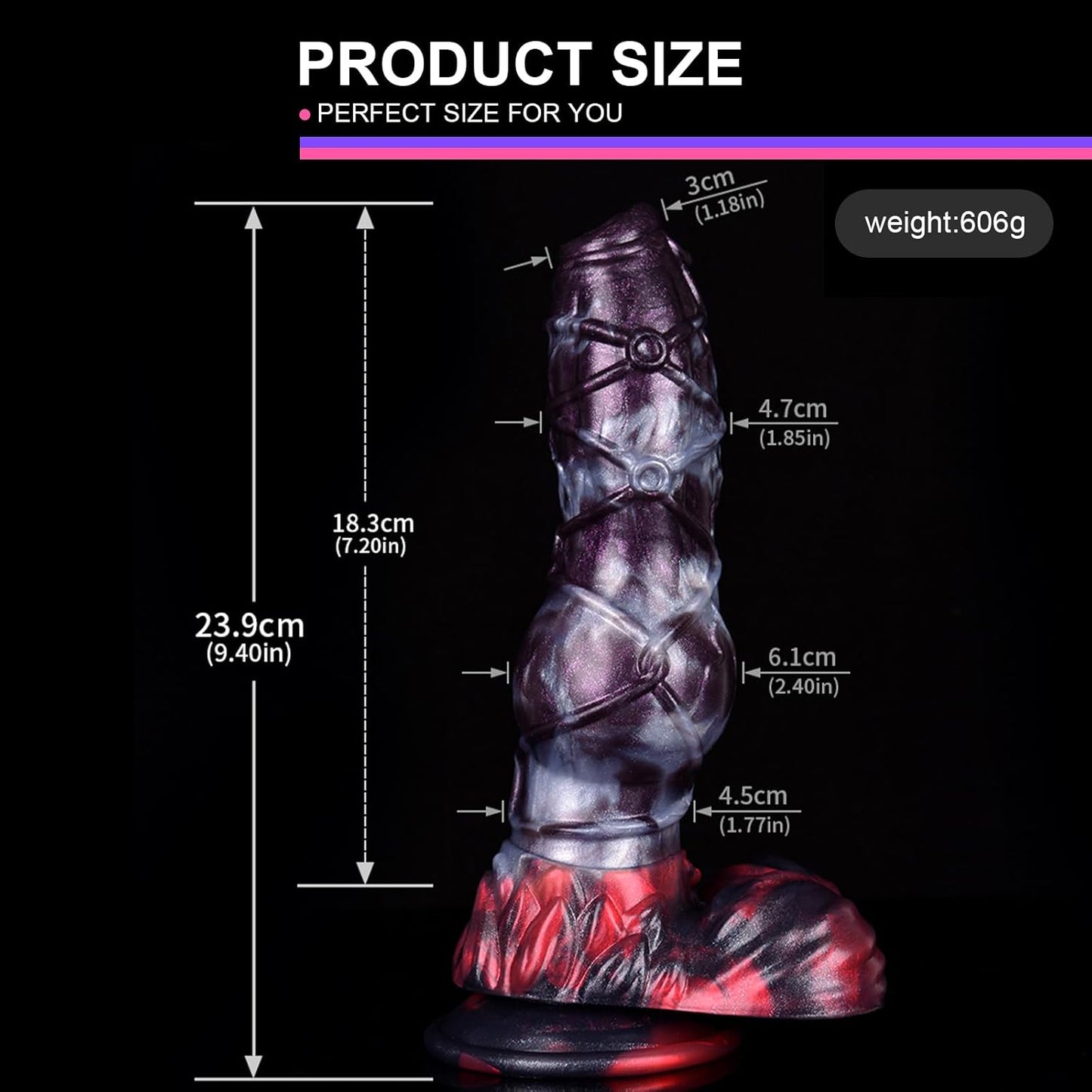 Chained Dragon Fantasy Silicone Dildo with Suction Cup 9.4 Inch [Limited Time Offer]