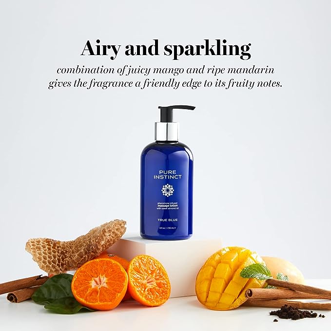 Class Erotica Pure Instinct Pheromone Infused Massage Body Lotion True Blue 8oz/236ml