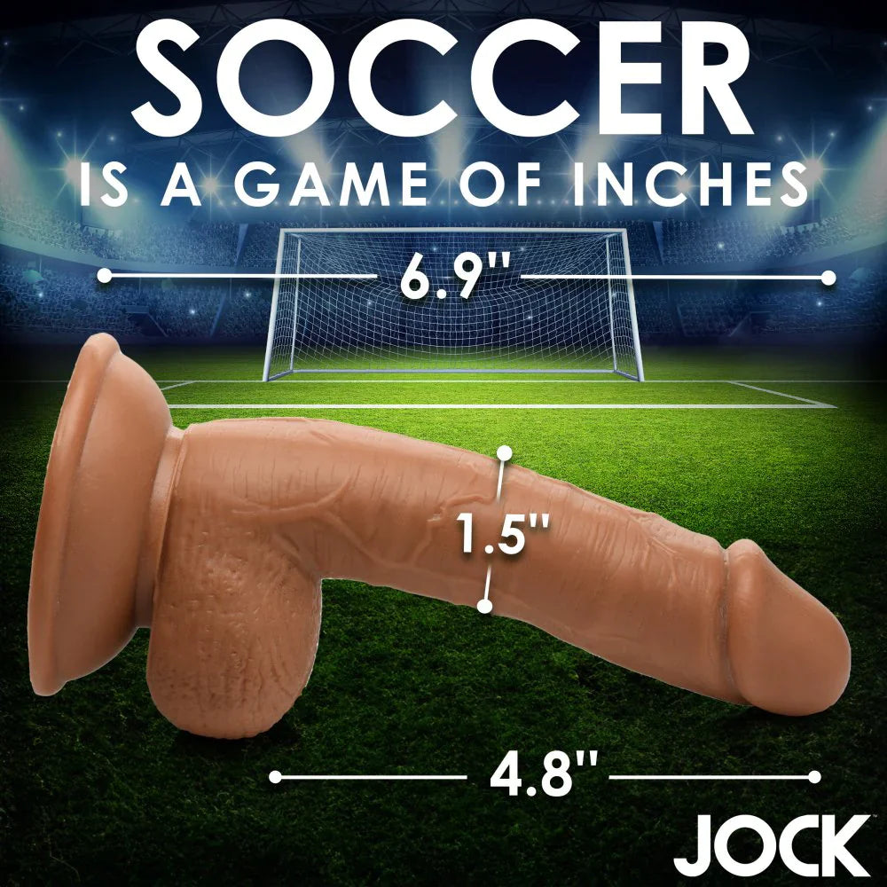 Curve Toys Jock Soccer Sam 7" Dildo with Balls Dark