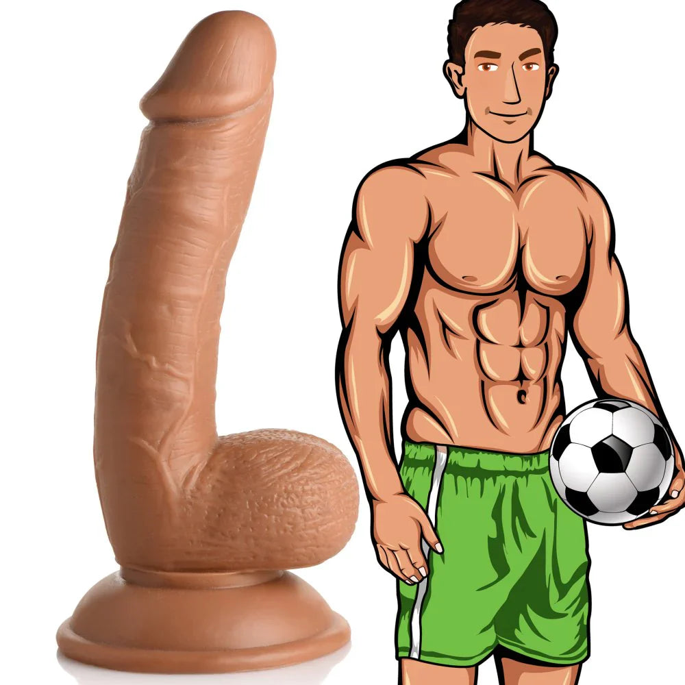 Curve Toys Jock Soccer Sam 7" Dildo with Balls Dark
