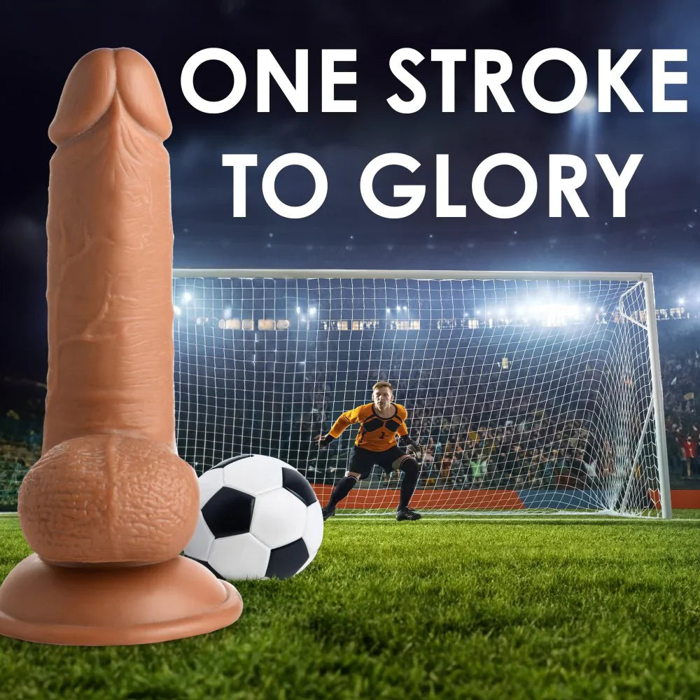 Curve Toys Jock Soccer Sam 7" Dildo with Balls Dark