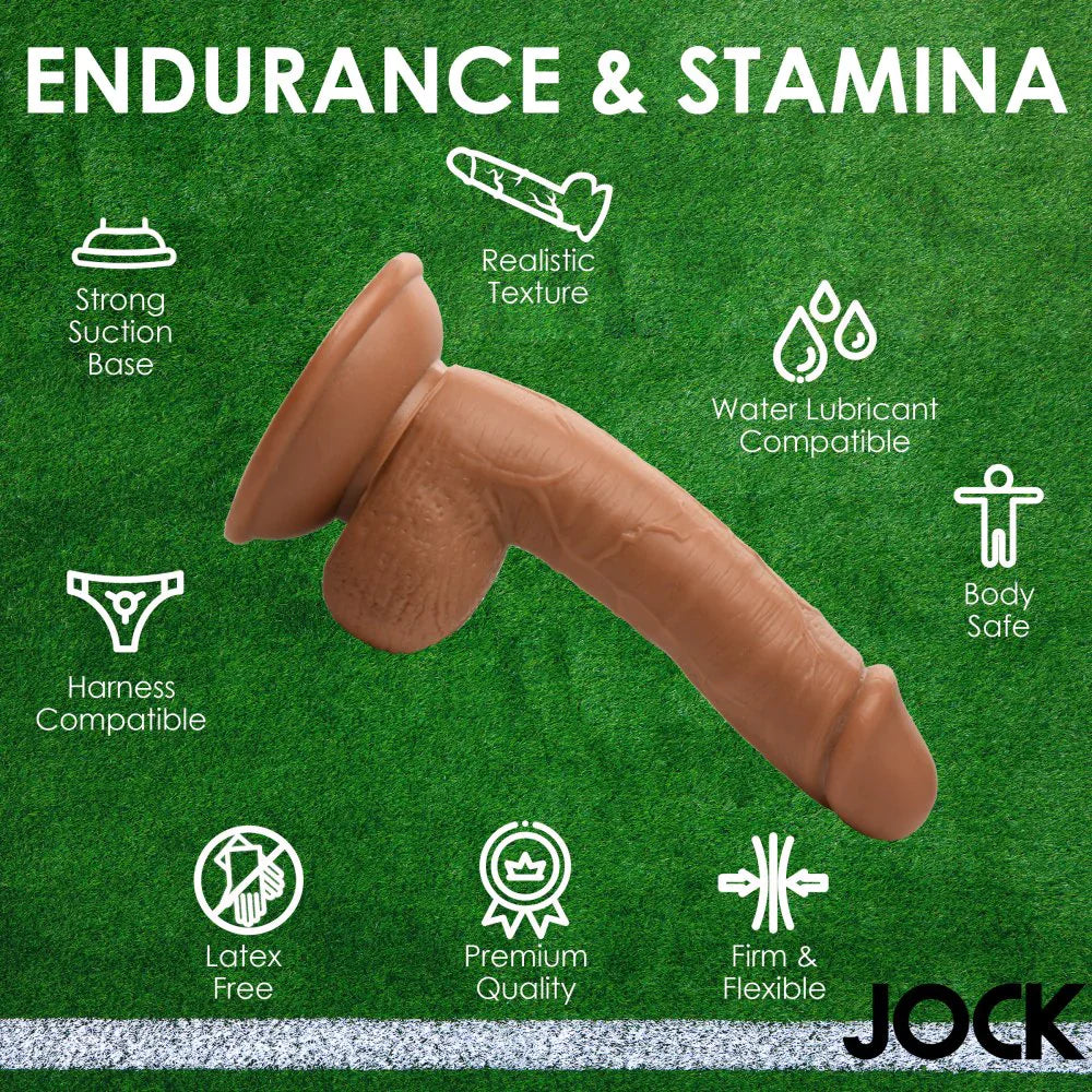 Curve Toys Jock Soccer Sam 7" Dildo with Balls Dark
