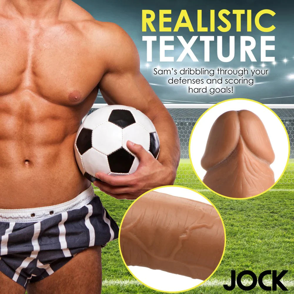 Curve Toys Jock Soccer Sam 7" Dildo with Balls Dark